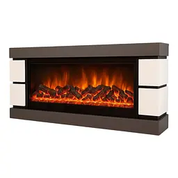 Електричний камін Logos Long 158 1500Вт Bluetooth звук потріскування дров Gray with white (10080145)