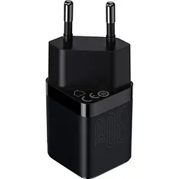 Мережевий зарядний пристрій Baseus GaN3 Fast Charger Type-C 30W Black [CCGN010101] [78685] - мініатюра 4