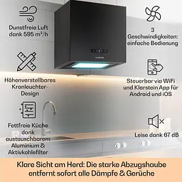 Острівна витяжка Klarstein Chandelier Smart Island (10035710) - мініатюра 2