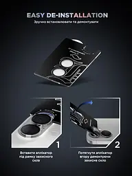 Захисне скло для камери Apple iPhone 17, Supreme BI, сріблястий колір, з рамкою, глянцеве скло для захисту лінз, протиударне, прозоре, з клейовим шаром по контуру, не впливає на якість фото, ArmorStandart (ARM86443) - мініатюра 11