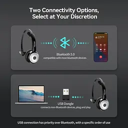 Гарнітура Tecknet  Bluetooth 5.0 із мікрофоном для ПК - мініатюра 3