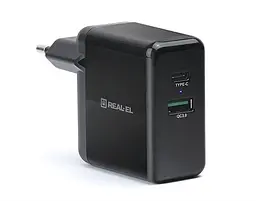 Мережевий зарядний пристрій REAL-EL CH-350 QC3.0 (2USB, 3A) Black (EL123160017) - мініатюра 3