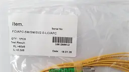 Патчкорд Abee LC/APC-FC/APC simplex, G657A, 2.0mm, 5m - мініатюра 2