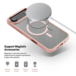 Чехол Apple iPhone 17 Air, Unit MagSafe, розовый, прозрачный, магсейф, противоударный, магнитный, панель-накладка с поддержкой MagSafe, с поддержкой беспроводной зарядки, TPU+PC, защита всего корпуса, ударопрочный, ArmorStandart (ARM86311) - мініатюра 4
