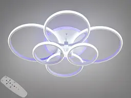 Стельова LED люстра Diasha 2526/6WH LED 3color біла 135Вт пульт димер