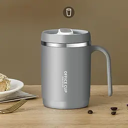Кухоль office cup 500 мл для кави чаю з вакуумною ізоляцією нержавіюча сталь 304/PP grei - мініатюра 6