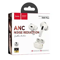 Бездротові вакуумні навушники Hoco Duke EQ9 Plus, true wireless, ANC, Noise Reduction, BT headset, BT5.3, 40mAh, 300mAh, 7h, 28h, milky white - мініатюра 4