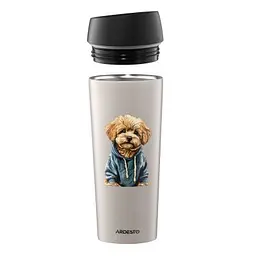 Термокружка Ardesto Coffee Time Maltipoo 450мл, нержавіюча сталь, бежевий (AR2645MP) - мініатюра 4