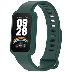 Силіконовий ремінець для фітнес браслетів Xiaomi Smart Band 9 Active Redmi Smart Band 3, Silicone, dark green, зі зручною застібкою, на фітнес трекер та смарт годинник, ArmorStandart (ARM85580)