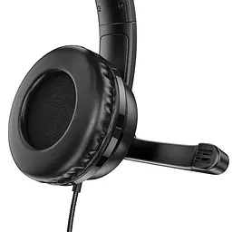 Ігрові накладні навушники Hoco W103 Magic, 3.5mm, 1.2m, Чорний - мініатюра 3