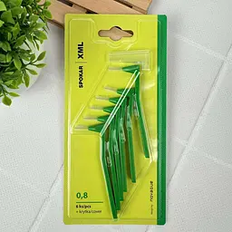Міжзубні йоршики кутові Spokar XML 0.8mm, 6 шт