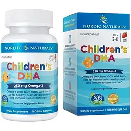 Жирні кислоти Nordic Naturals Children's DHA 250 mg, 180 капсул полуниця