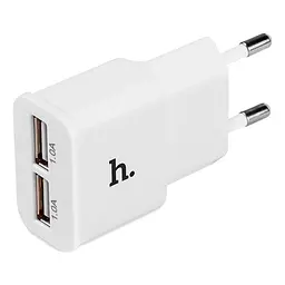 Адаптер мережевий Hoco UH202 блок живлення на 2 USB-порти 2.1 A білий - мініатюра 3