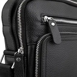 Сумка чоловіча шкіряна чорна Tiding Bag M5608-1A через плече - мініатюра 6