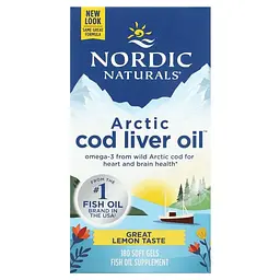 Риб'ячий жир з печінки тріски Nordic Naturals Cod Liver Oil 1000 мг 180 капсул Лимон - мініатюра 2