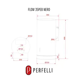 Витяжка пристінна PERFELLI FLOW 35PEB NERO - мініатюра 16