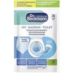 Засіб для чищення унітазу Dr. Beckmann Magic Leaves Розчинні серветки Океанський бриз 20 шт. (4008455615813)