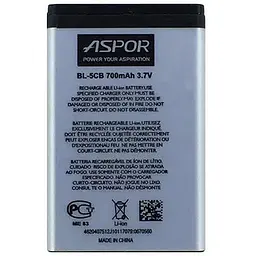 Акумулятор Aspor BL-5CB для Nokia 1616/C1-02/1280/1800/6230