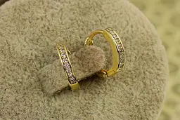 Сережки кільця Xuping Jewelry с каменями 1,3 см лимонні