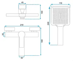 Змішувач для ванни Rea Argus золотий (REA-B6409) - мініатюра 2