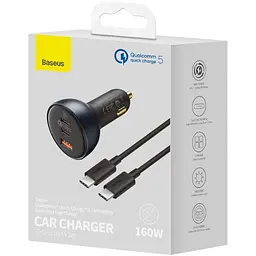 Автозарядне Baseus Qualcomm QC5 160 W 3 порти TZCCZM-0G - мініатюра 5