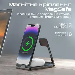 Зарядний пристрій Promate AuraFold-Trio Black (AuraFold-Trio) - мініатюра 4