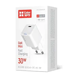 Зарядний пристрій ColorWay GaN Mini 30W PD Port PPS USB-C white (CW-CHS054PD-WT) - мініатюра 7