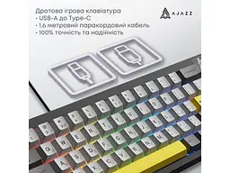 Клавіатура Ajazz AK650 Moon Yellow Switch Black USB-C (AK650-MY-GWY) - мініатюра 6