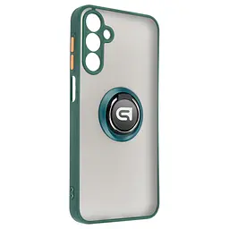 Чехол с кольцом-держателем для Samsung Galaxy M15 5G (M156), Frosted Matte Ring, зеленый, защитная панель с матовой задней стенкой, противоударный чехол с защитой всего корпуса, TPU + поликарбонат (PC), с защитой камеры, ArmorStandart (ARM76370)