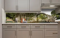 Вініловий кухонний фартух Античний край наклейка для кухні арка водоспад Природа Зелений Happy Pocket Z181770 - мініатюра 5
