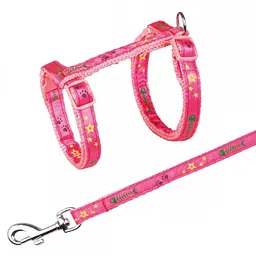 Шлейка з повідцем Trixie для кошенят, з рибками, нейлон, 23-39 см/10 мм (кольори в асортименті) - мініатюра 2