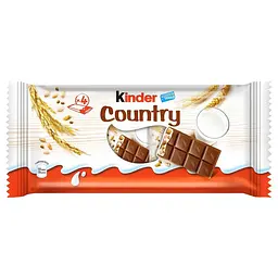 Упаковка молочного шоколаду Kinder Country з молочно-злаковою начинкою 94 г х 24 шт