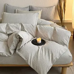 Постільна білизна полуторна з текстурою льону Colorful Home 20482 150х200 см кремова