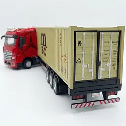 Фура Mercedes-Benz Actros з контейнером 1:32 металева вантажівка 37 см, інерційний рух світяться фари відкривні дверцята - мініатюра 7