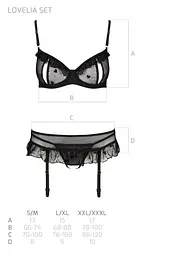 Комплект белья Passion Lovelia Set, L/XL (черный) - миниатюра 7