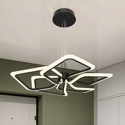 Чорна компактна LED люстра з 5 підвісними рамковими елементами Artlight 2406-5DS-BK