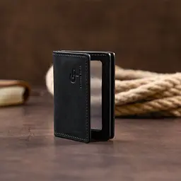 Візитниця з обкладинкою для ID-паспорта з натуральної шкіри Grande Pelle 11291 чорна - мініатюра 8