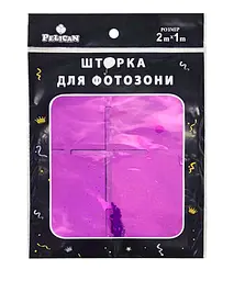 Шторка для фотозони PELICAN "Квадрат голограма" 1х2м фіолетовий "Квадрат голограма" #237