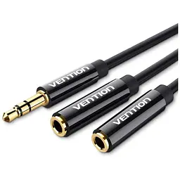 Кабель мультимедійний 3.5mm M to 2x3.5mm F 0.3m VENTION (BBSBY)