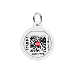 Адресник для собак і котів Waudog Smart ID з QR паспортом, Маршмеллоу, S, діаметр 25 мм - мініатюра 3