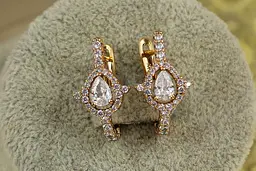 Сережки Xuping Jewelry Капелька в ободке з шипами 2 см золотисті
