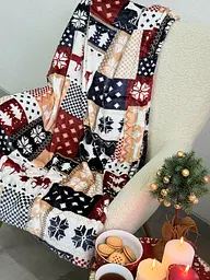 Плед Ecotton 150х220 см Well Soft синій новорічний з оленями (24179) (24179) - мініатюра 4