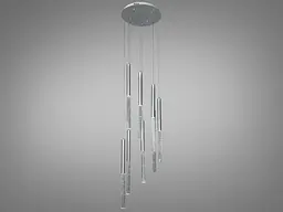 Люстра стельова LED Diasha 3007/8HR Вишукана, 24W, хром, 8 ламп, сучасний стиль для коридору, вітальні