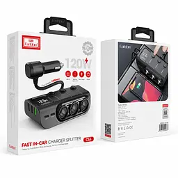 Автомобільний розгалужувач Earldom ET-CS4 120W з 3 прикурювачами та USB - мініатюра 8