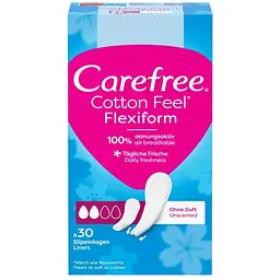 Щоденні прокладки Carefree Cotton Feel FlexiForm 30 шт. (3574661257044)