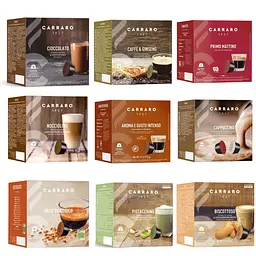 Набір кави в капсулах 9 видів Carraro Dolce Gusto Максі набір 144 шт