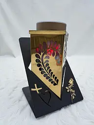 LED лампадка на могилу 24×16 см на сонячній батареї тепле світло №1 - мініатюра 7