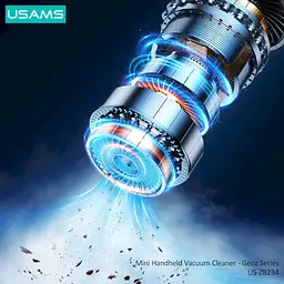 Портативний пилосос Usams US-ZB234 Mini Geoz Series 6000Pa 7800mAh White - мініатюра 3