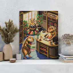 Алмазна мозаїка «Капібари в книгарні» - мініатюра 9