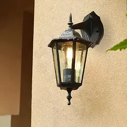 Настінний ретро-ліхтар Lumiled Bellis, чорний мат, спрямований вниз - мініатюра 7